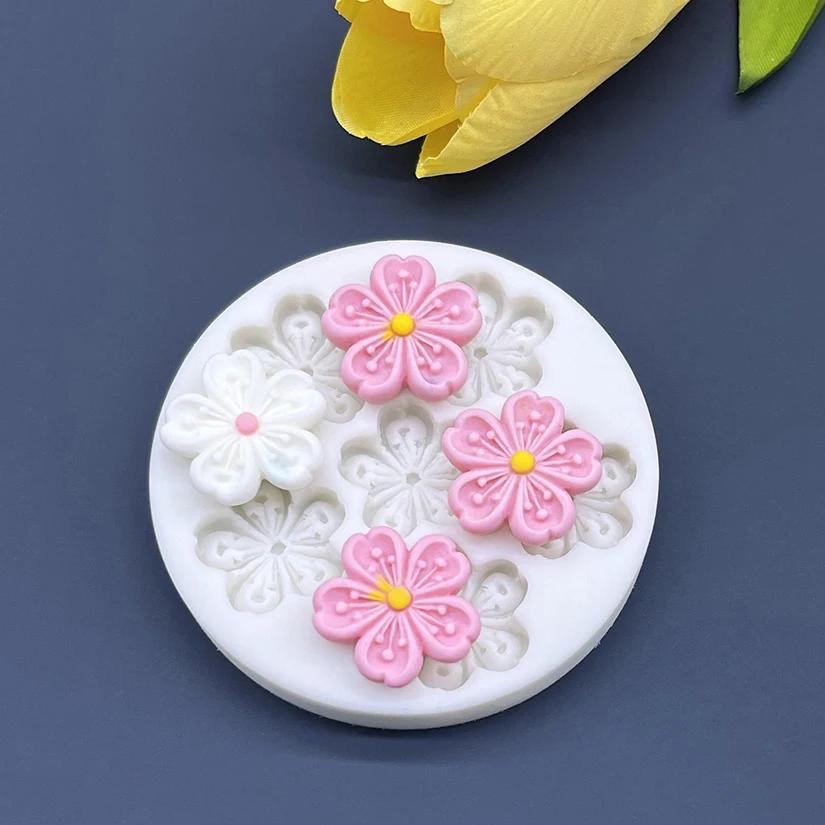 Moule en silicone en forme de fleur Sakura, ustensile de cuisson pour gâteau Chi, Har, Fourmi, outil