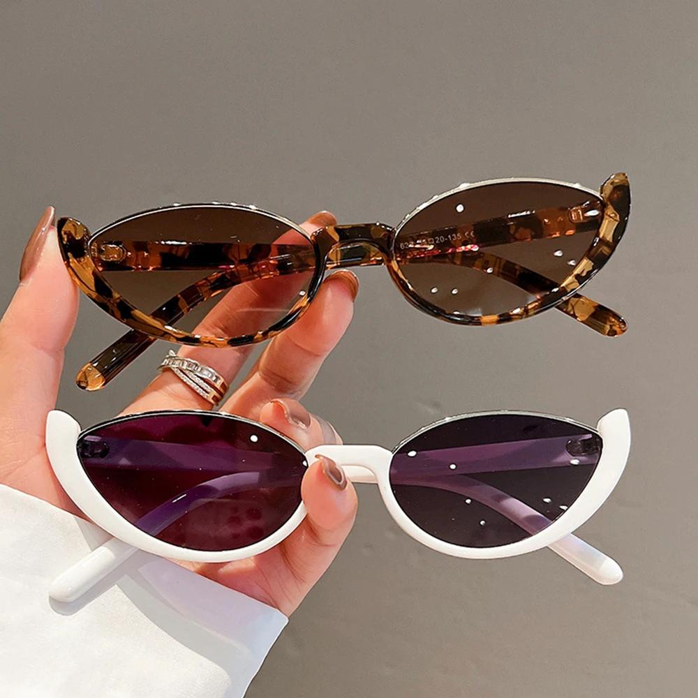Petites lunettes de soleil yeux de chat pour hommes et femmes, Vintage, à la mode, cyclisme, demi-mo
