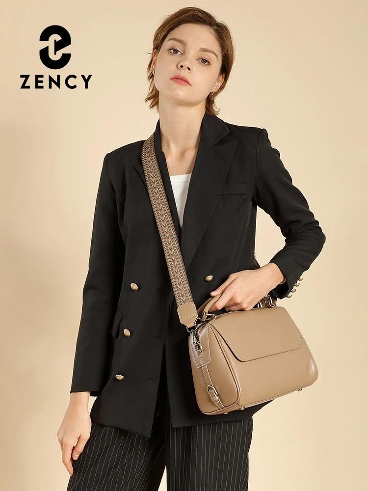 Zency sac à main en cuir véritable pour femme sac à bandoulière en peau de vache grande capacité Bos