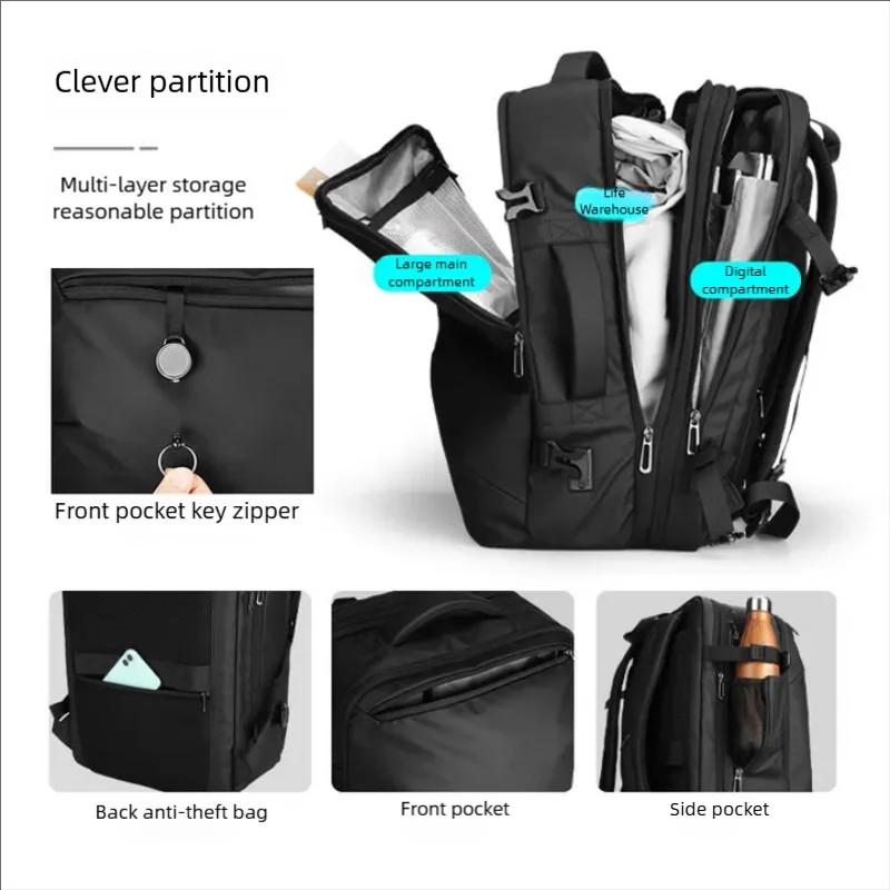 Sac à dos de voyage extensible Mark Ryden avec port USB, grand sac de week-end pour homme, sac à dos
