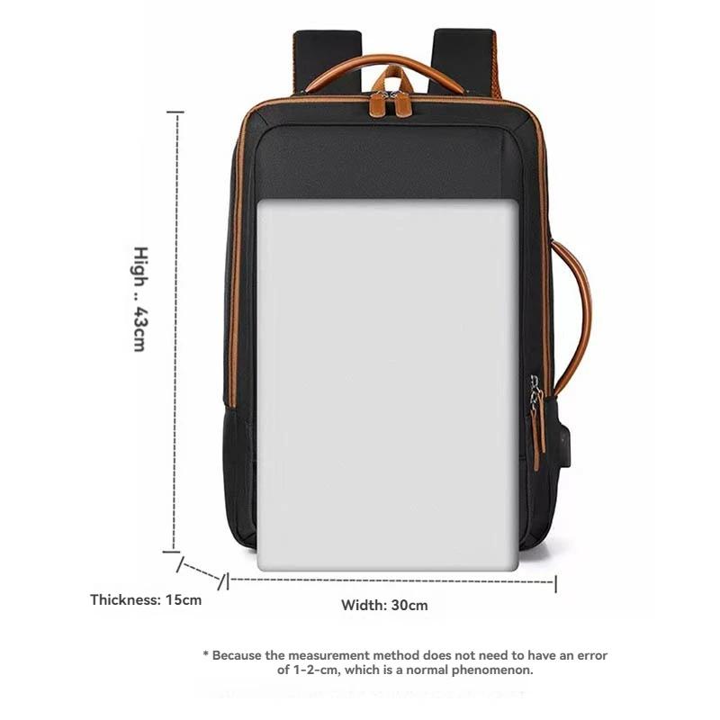 Sac à dos de voyage pour ordinateur portable, sac à dos étanche extensible avec port de chargement U