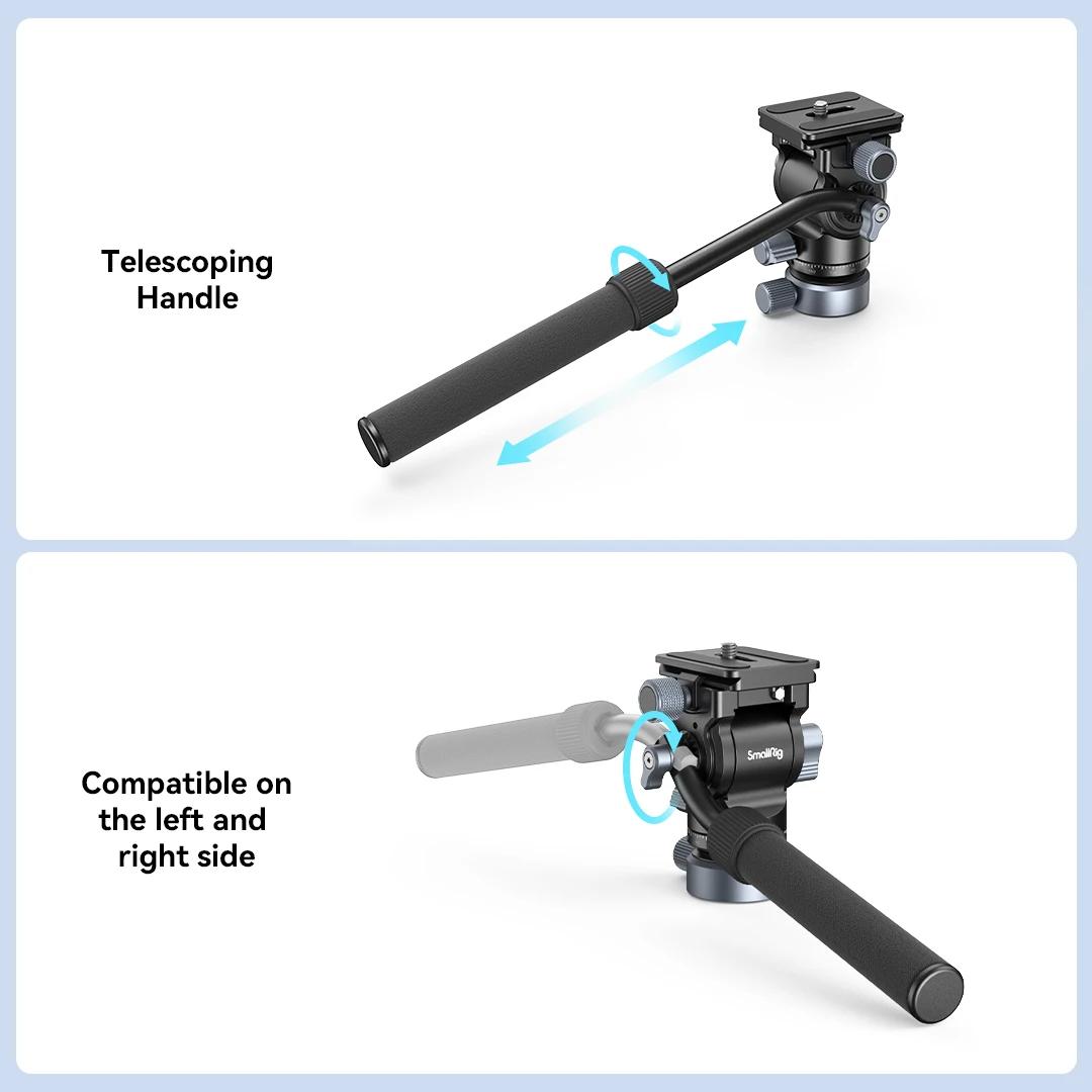 SmallRig – trépied tête vidéo fluide avec Base de nivellement, plaque à dégagement rapide CH20 pour 