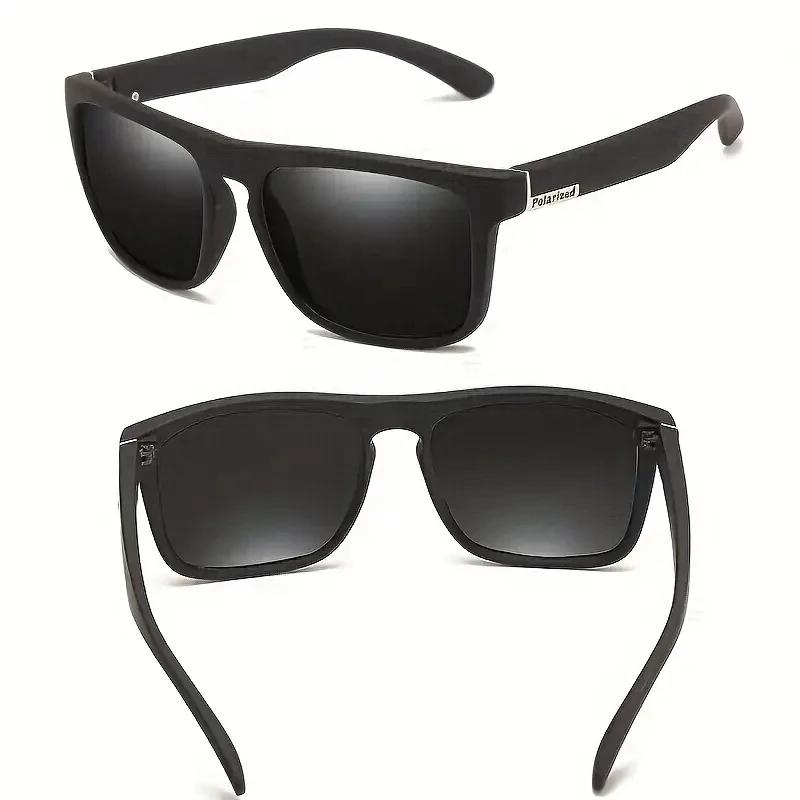 Lunettes de soleil carrées polarisées pour hommes et femmes, lunettes de soleil en plastique vintage