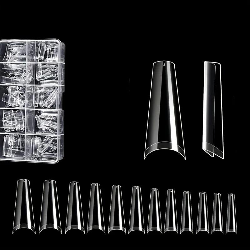 500 pièces cercueil français danseur ongles conseils acrylique ongles artificiels demi faux flocons 
