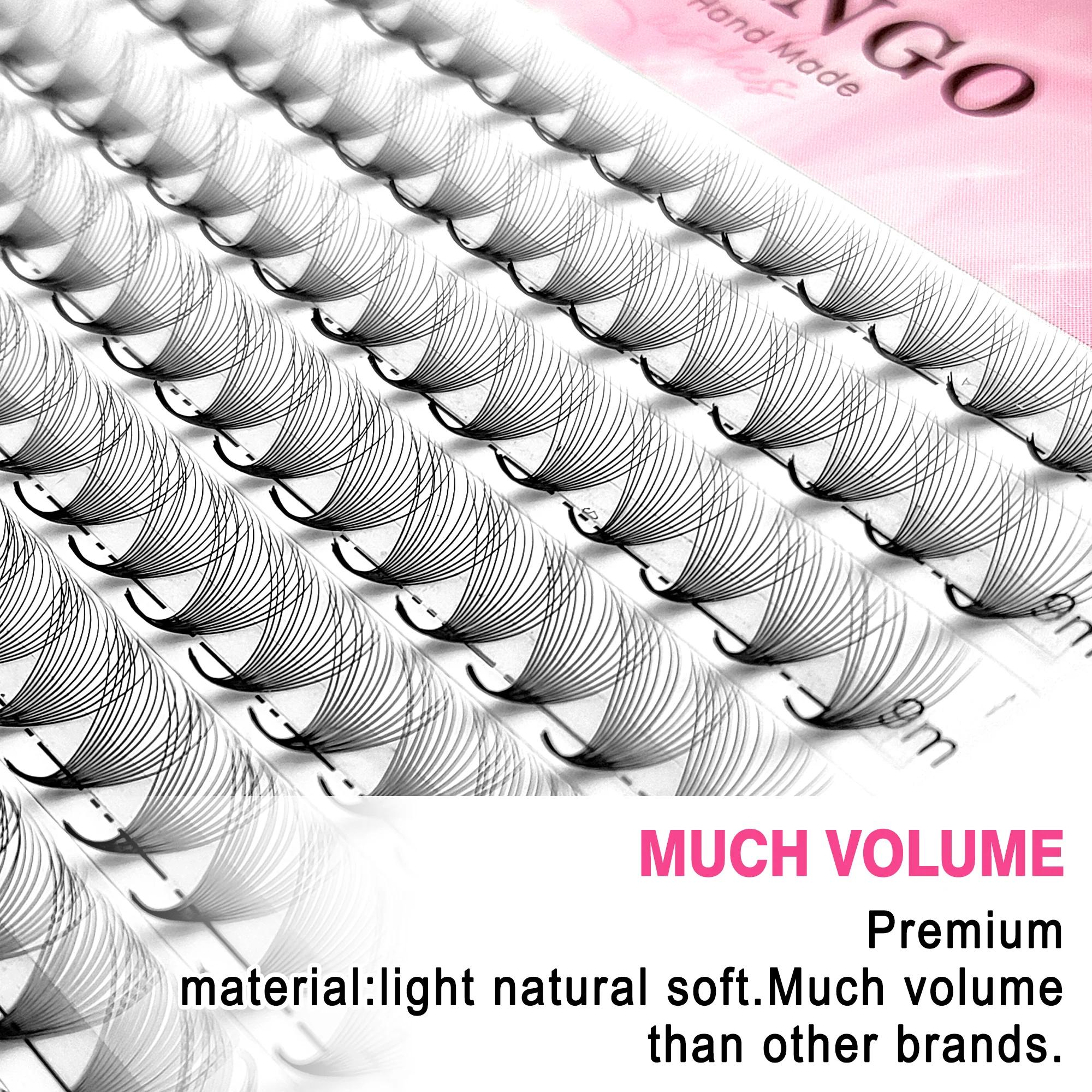 CoMango 300Fans préfabriqués volume fans vison vaporeux base pointue cils extension 3D / 6D / 10D / 