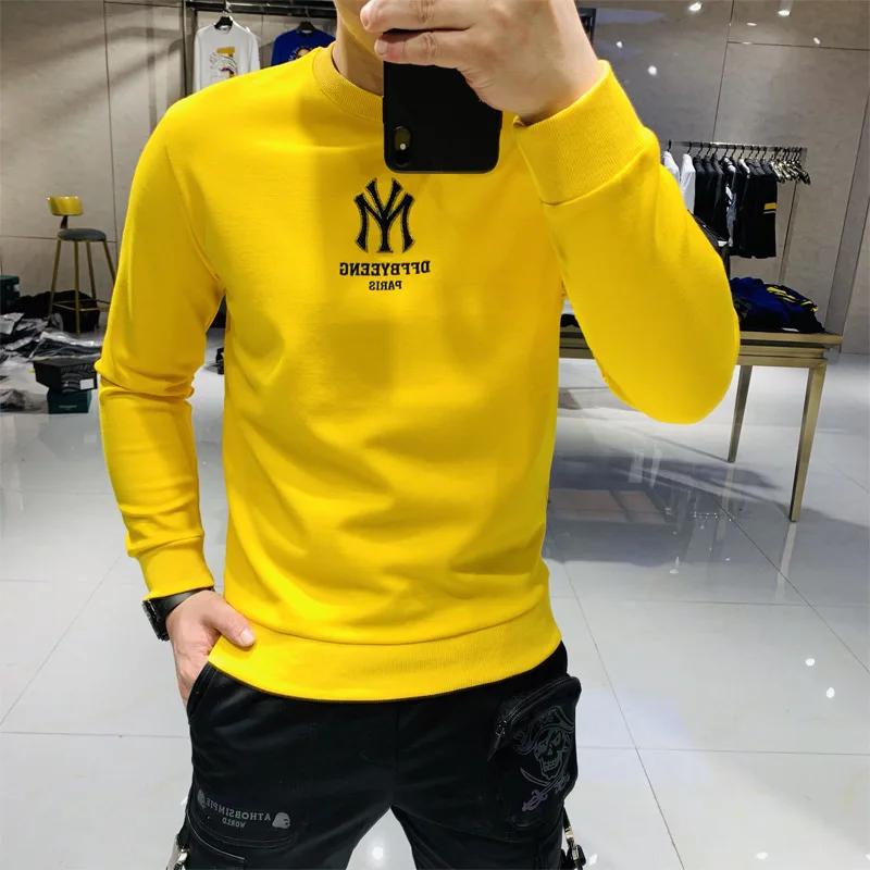 Beaux hommes sweats à capuche Simple marque Logo broderie nouveau automne conception coréenne pull d