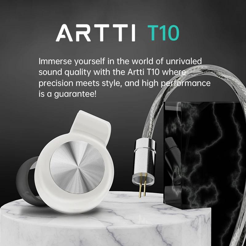 ARTTI-Écouteurs filaires intra-auriculaires HiFi IEM T10, moniteurs 0.78mm, 2 broches, connecteur 3.