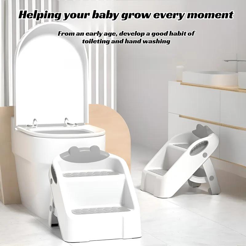 Escabeau d'entraînement aux toilettes pour enfants, siège de pot pliable et antidérapant, lavabo pou