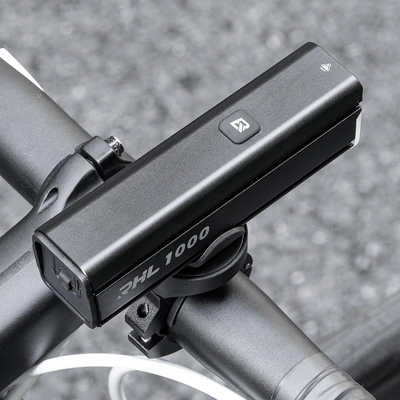 ROCKBROS – lumière de vélo 1000lm, charge type-c, éclairage avant pour vtt, vélo de route, 4500mAh, 