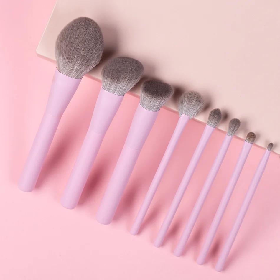 Ensemble de pinceaux de maquillage en cheveux synthétiques, pinceau végétalien, outil de beauté pour