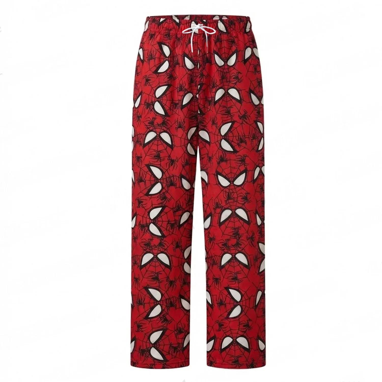 Pantalon imprimé Spider-Man 2026 pour couple, pantalon de pyjama pour adulte, super-héros rouge et n