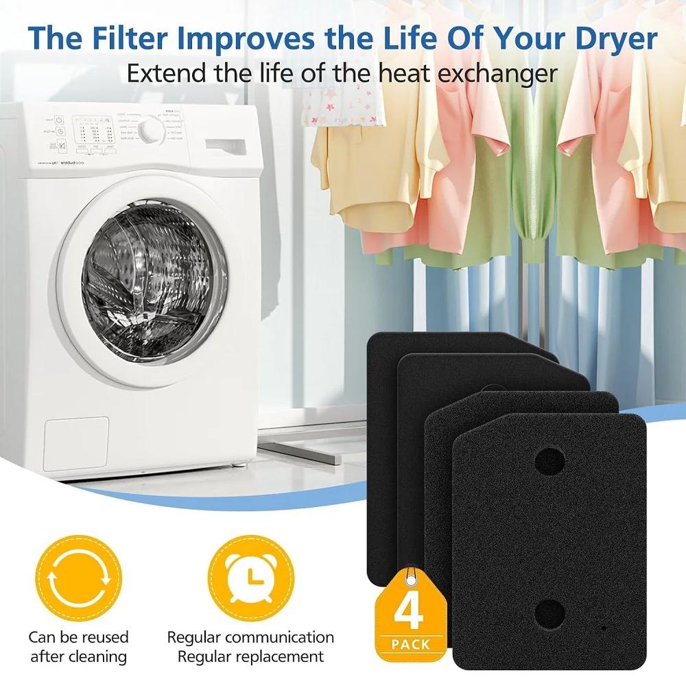 Lot de 4 filtres de socle pour sèche-linge Miele T1, filtre anti-peluches en mousse pour sèche-linge