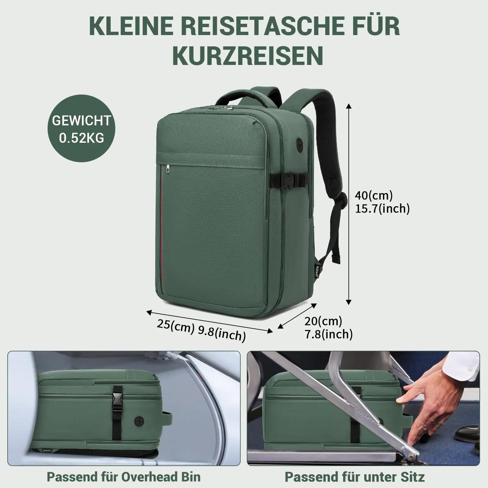 KONO Sac à dos pour ordinateur portable pour homme-15,6 pouces hydrofuge avec compartiment rembourré
