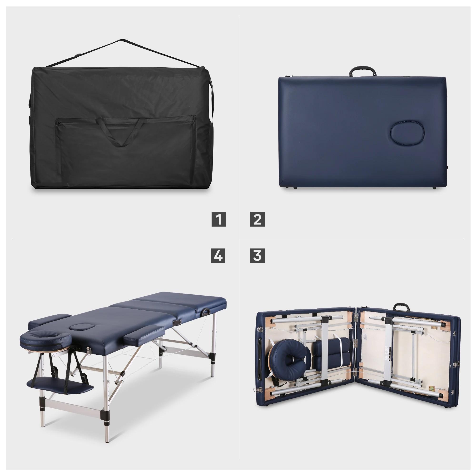 Table de Énergie Portable, Lit de Tatouage, Spa, Esthétique, Réglable, Professionnel, 3 Pieds en Alu