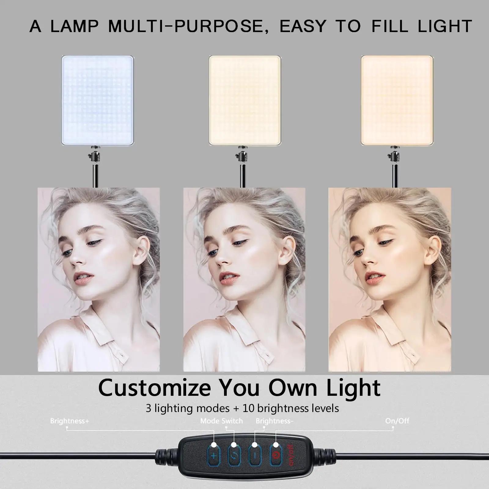 LED lumières vidéo conférence photographie éclairage Selfie lumière Photo Studio lampe avec trépied 