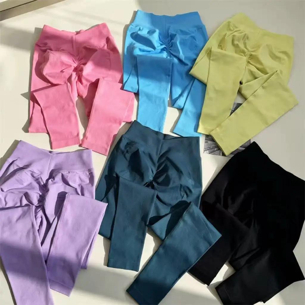 Pantalon de Yoga taille haute, Sexy, bout de pêche, sans couture, sport, Fitness, levage des fesses,