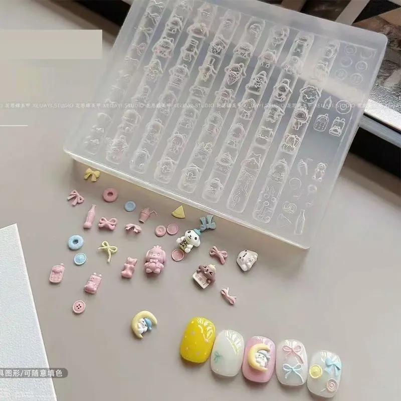 Moule 3D en Silicone pour Nail Art, dessin animé mignon Pochacco Hello Kitty, fabrication de modèles