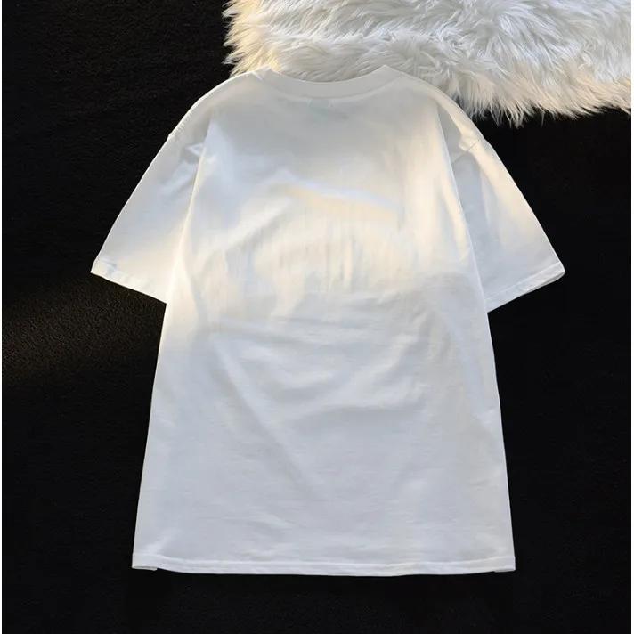 T-shirt manches courtes col rond femme, décontracté, ample et polyvalent, imprimé chat de dessin ani