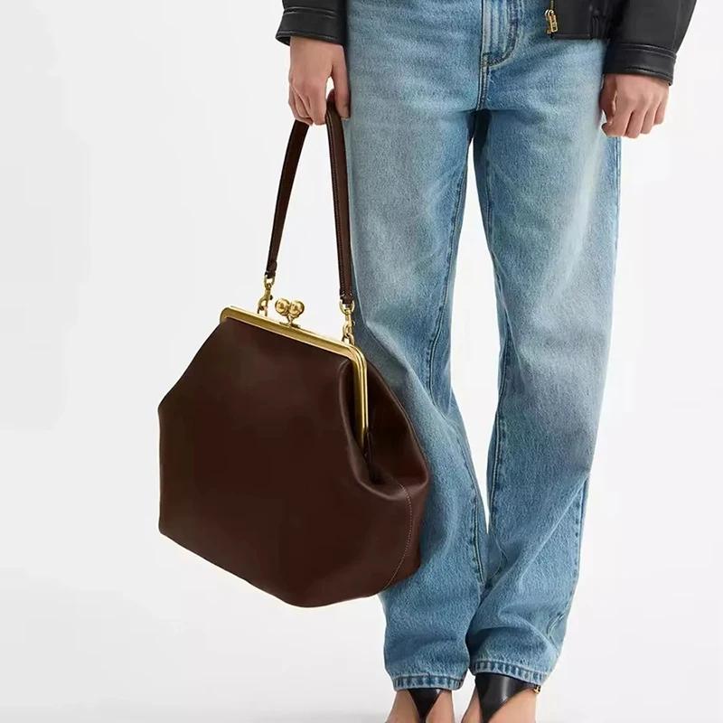 Sac à main élégant et polyvalent à clipser, sac de soirée de grande capacité pour femmes, sac à main