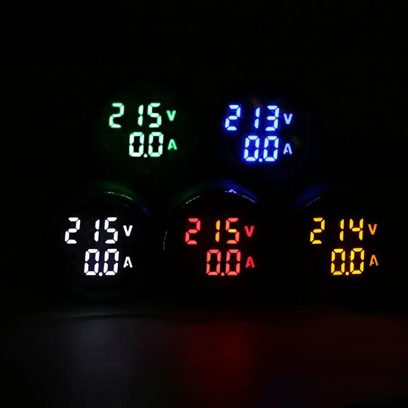 Mini Voltmètre Numérique Rond de 22mm, AC 20-500V, 0-100A, Ampèremètre, Testeur de Tension, Indicate