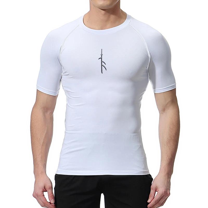 Chemise de Compression à imprimé graphique pour hommes, T-Shirt d'entraînement de gymnastique, de co