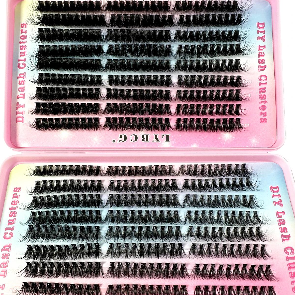 54 rangées 30D-100D 5D grappes de cils épais moelleux 9-16mm mélange vaporeux Extensions de cils ind