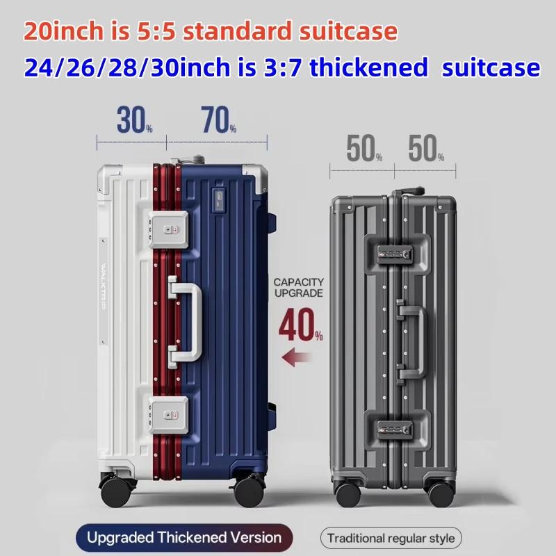 Valise à roulettes grande capacité, coque rigide en PC épais avec cadre en aluminium, serrure TSA, 2