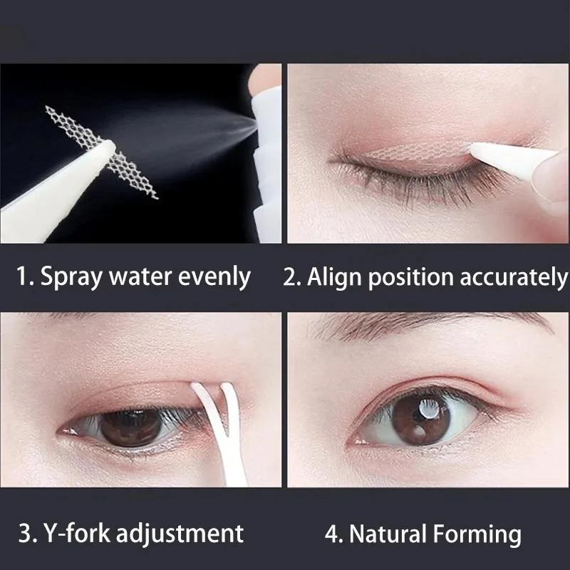 Bande adhésive double pli furtive pour paupières, 480 pièces, autocollant en Fiber de dentelle, rayu