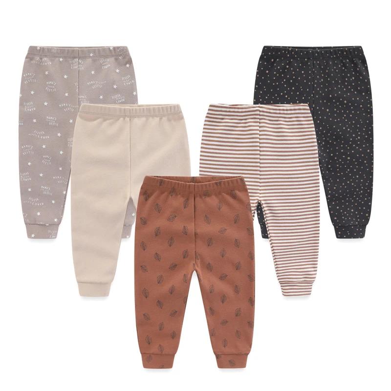 Kiddiezoom – pantalons en coton doux pour bébés garçons et filles, 5 pièces/lot, à la mode, mignons,