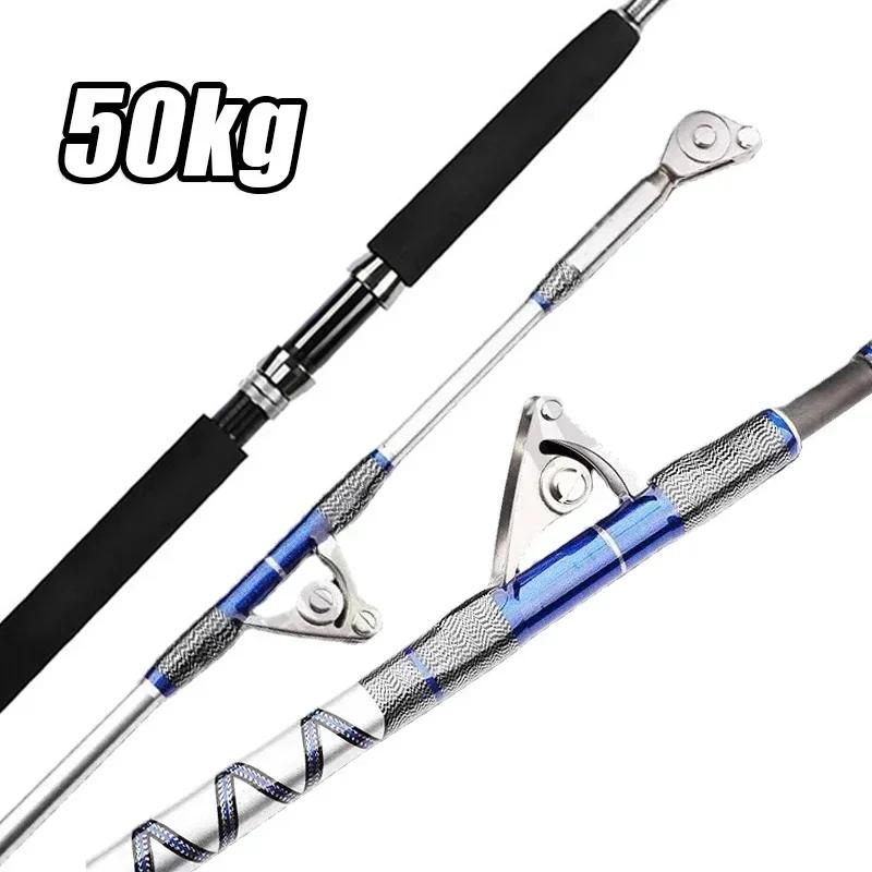 1.98 M 2.1 M filature d'eau salée grand jeu canne à pêche 50 kg 2 pièces canne à pêche à la traîne e