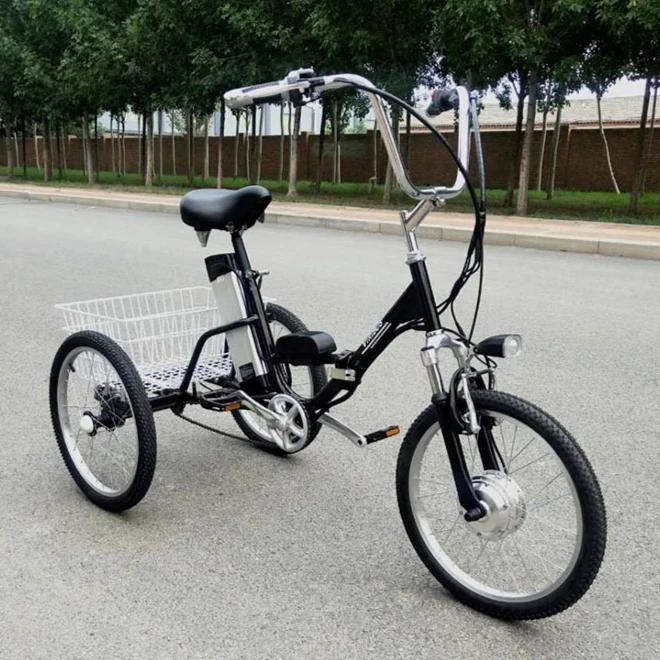 Vélo électrique pliable pour adultes de 20 pouces à 3 roues, moteur sans balais 36V250W, autonomie d