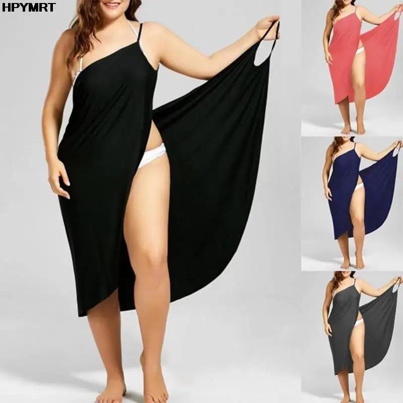 Robe à bretelles croisées sans manches pour femme, tenue Sexy, couleur unie, 5XL, vêtements de plage