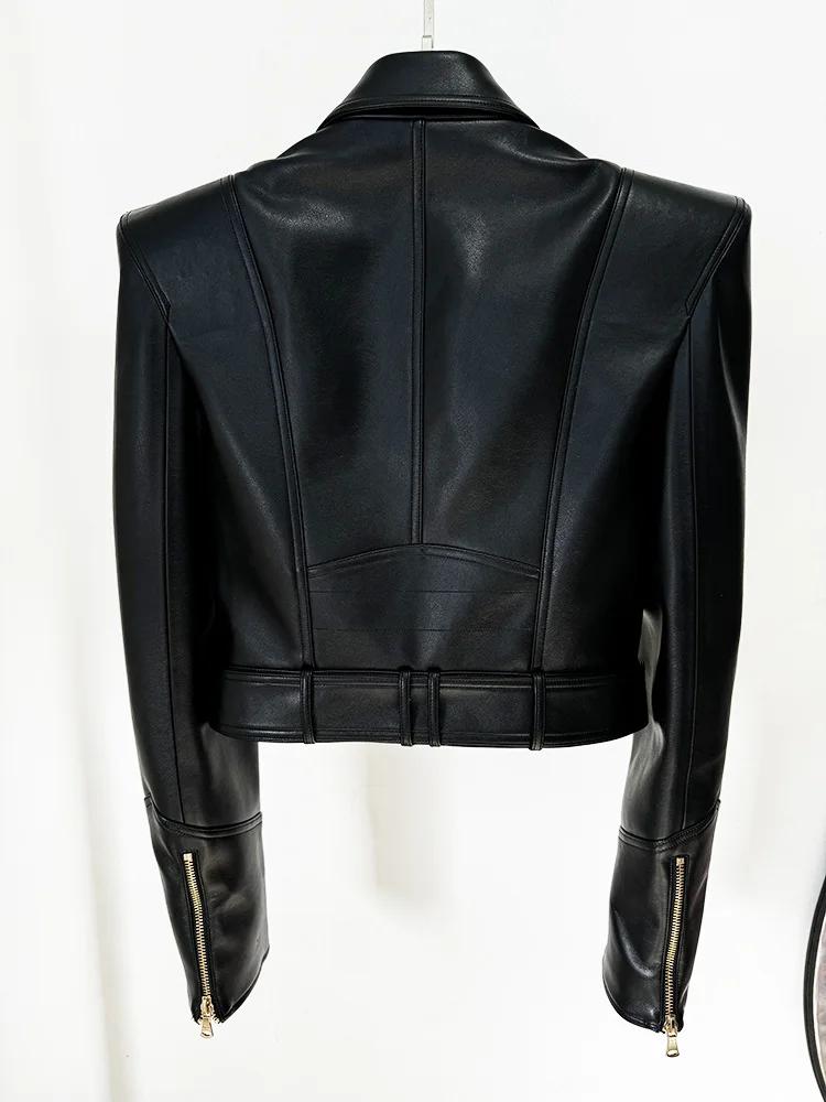 HIGH STREET Nouvelle Collection 2026 Veste de Créateur Femme à Épaules Dénudées, Double Boutonnage, 