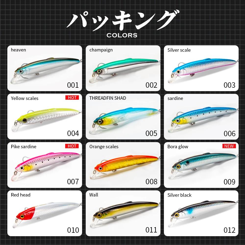 Leurre de pêche Hunthouse Saruna Minnow, jerkbait flottant, 90/125/147 mm, wobbler, leurre dur, pêch