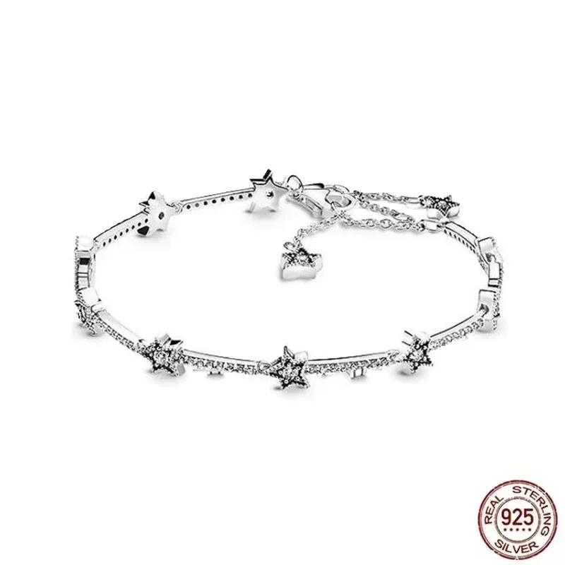Bracelet de tennis étoile en argent sterling 925 pour femmes, de haute qualité, à la mode, classique