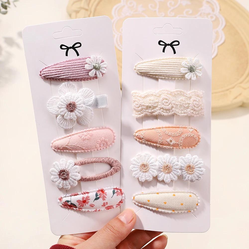 5 pièces/ensemble Mini bébé fille pince à cheveux mignon nœud Floral lapin princesse épingle à cheve