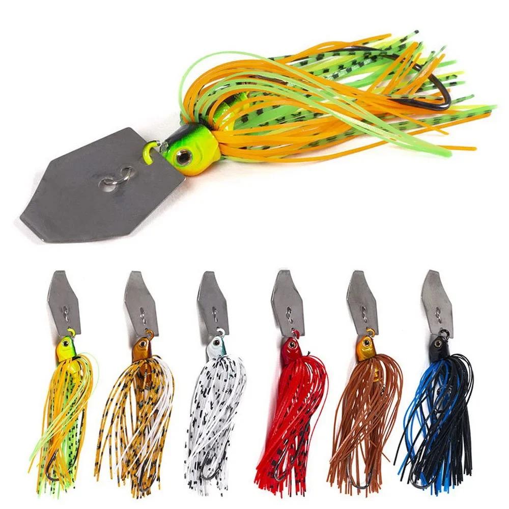 Leurre métallique avec jupe en caoutchouc, appât Él, wobJeff, buzzbait, jigging, cuillère spinner po