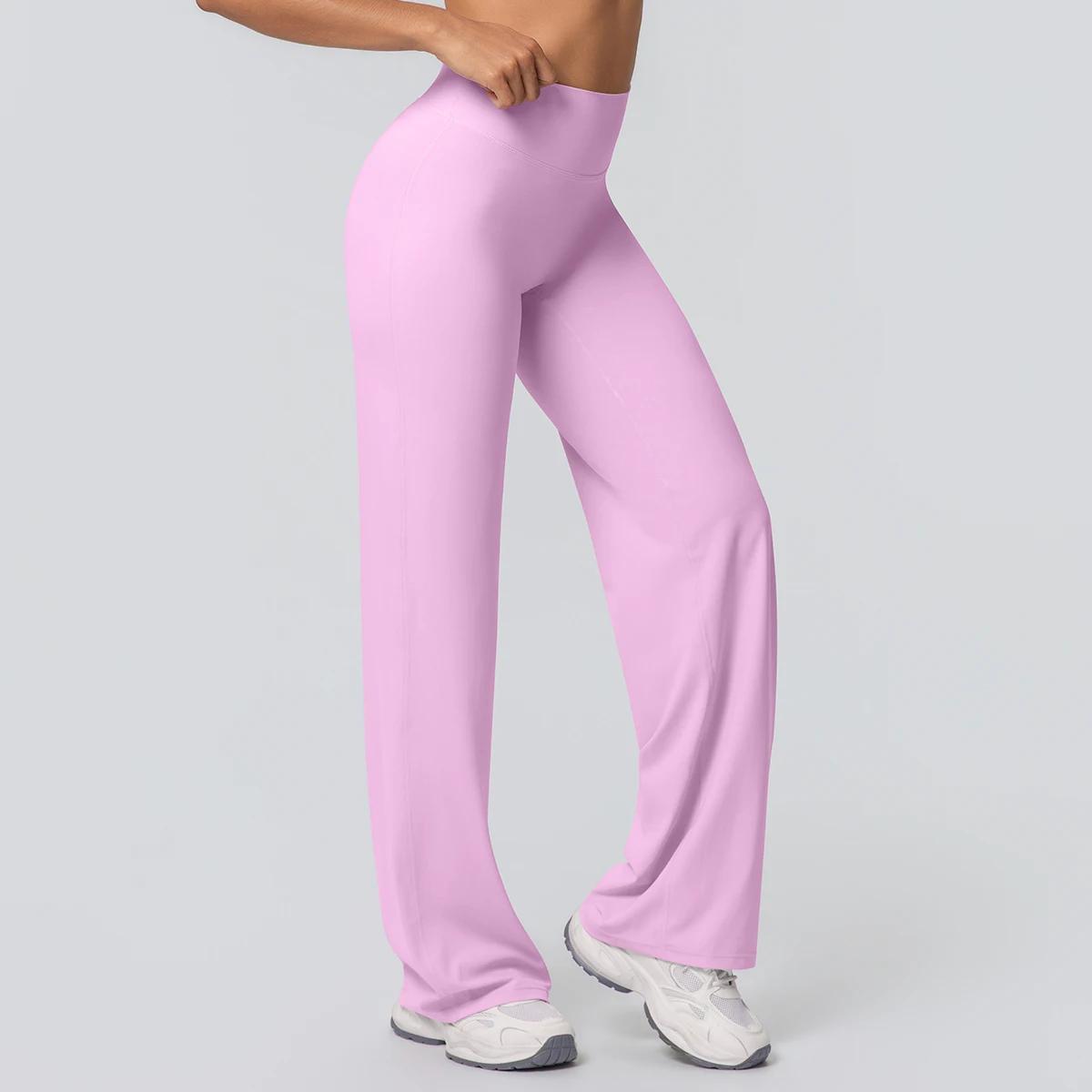 Pantalon de Yoga ample à jambes larges, couleur unie, respirant, séchage rapide, pour course en plei