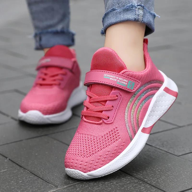 Nouveau Design rouge formateurs chaussures pour enfants filles confortable plate-forme fille chaussu