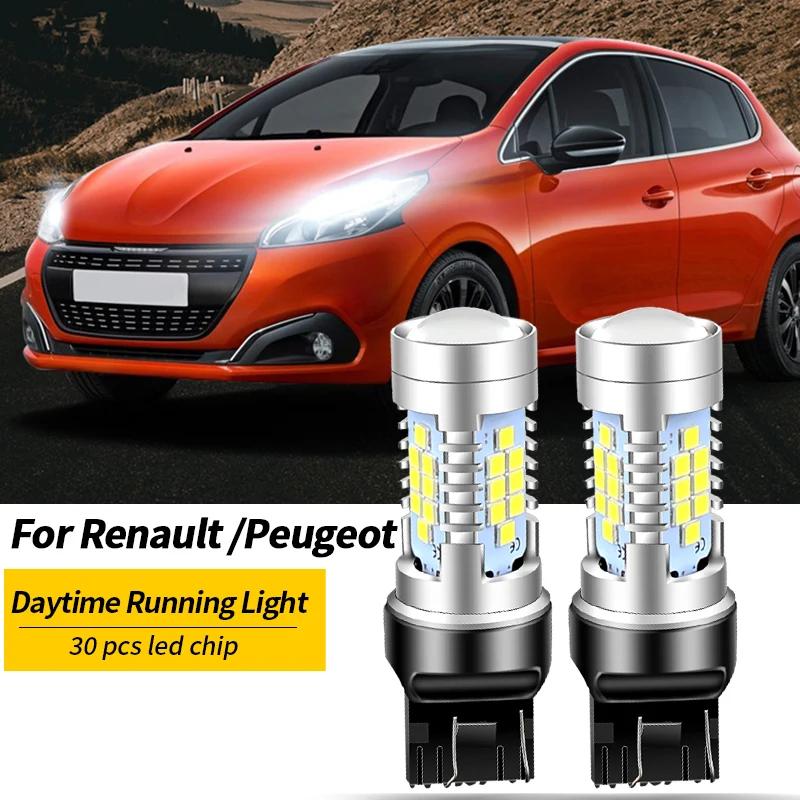 2 feux diurnes LED DRL W21/5W 7443, pour Renault Duster Kangoo Logan Sandero 2 Peugeot 2008 208 301 