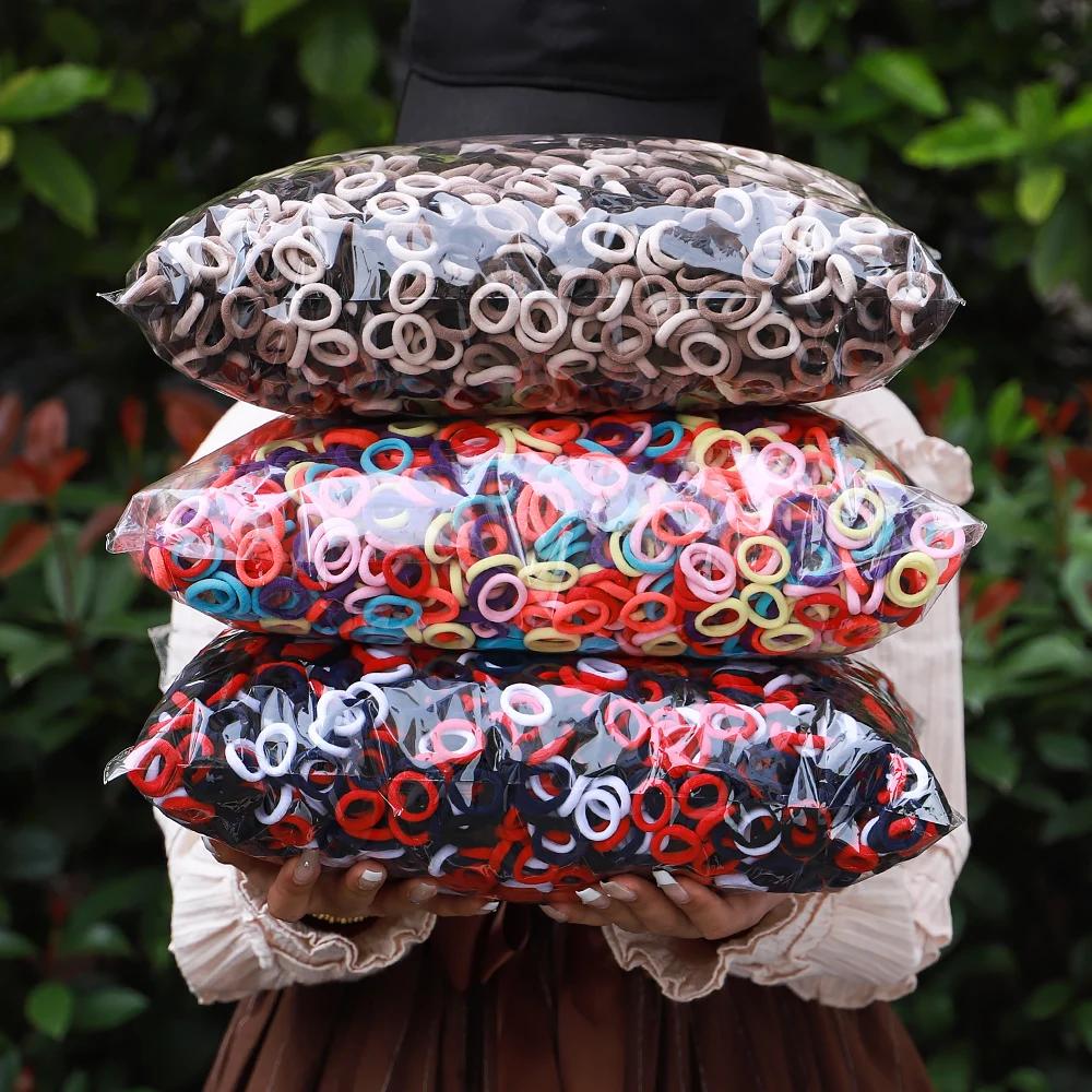 100 pièces coloré de base en Nylon élastique bandeau pour fille queue de cheval tenir Scrunchie élas