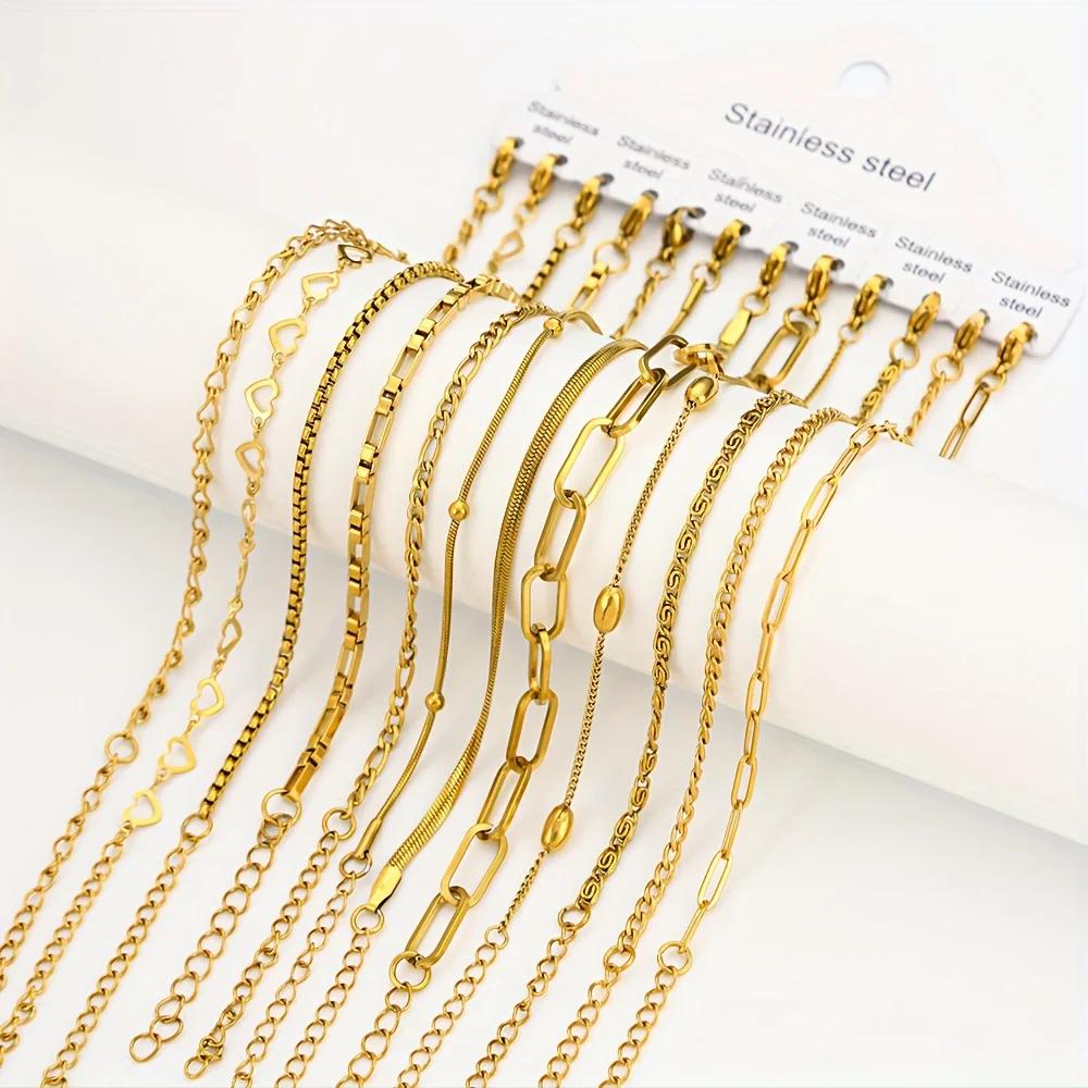 Ensemble de bracelets en acier inoxydable pour femmes, ensemble de bijoux élégant pour femmes, adapt