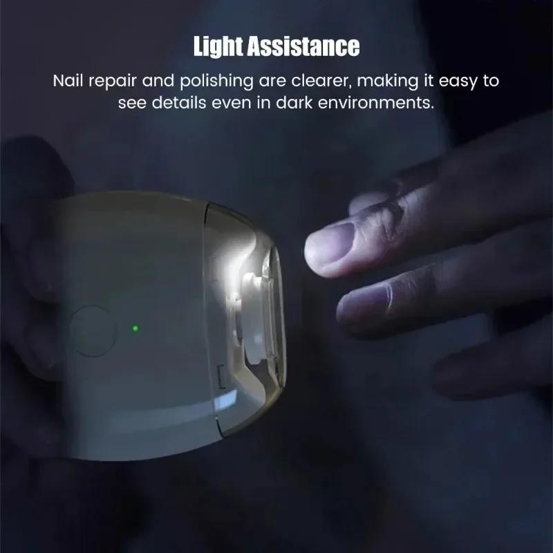 Coupe-ongles électrique 2 en 1 avec lumière LED, broyeur automatique pour bébé et adulte, Mini outil