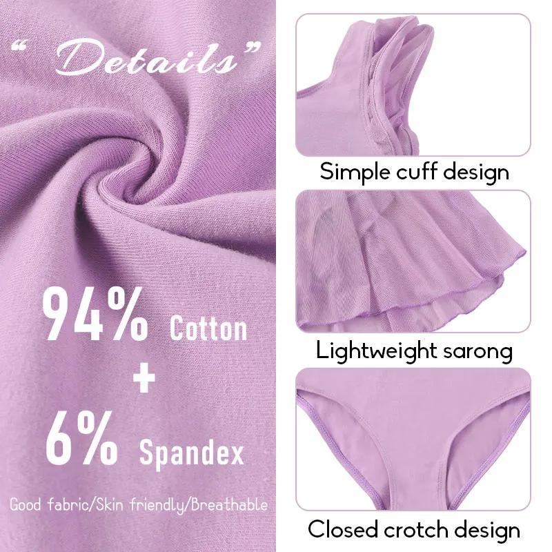 Justaucorps de Ballet pour filles, jupe, robe de soirée, en coton, vêtements de gymnastique, pour fe