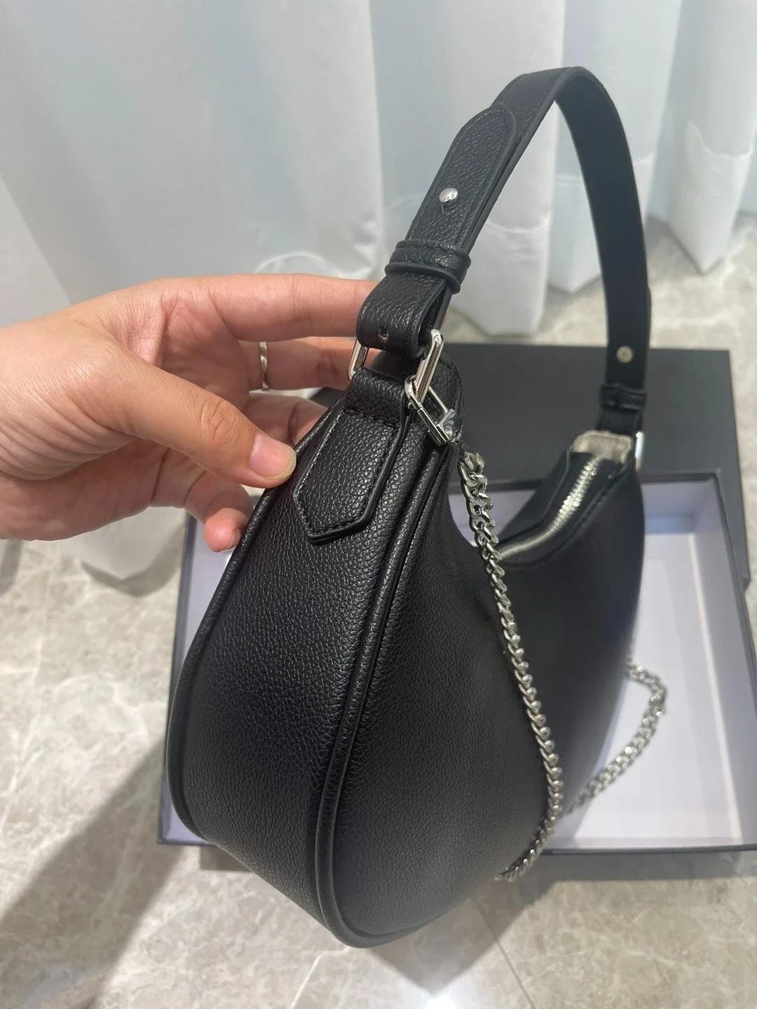 Sac à bandoulière décontracté en cuir synthétique pour femme, style français, avec chaîne délicate e