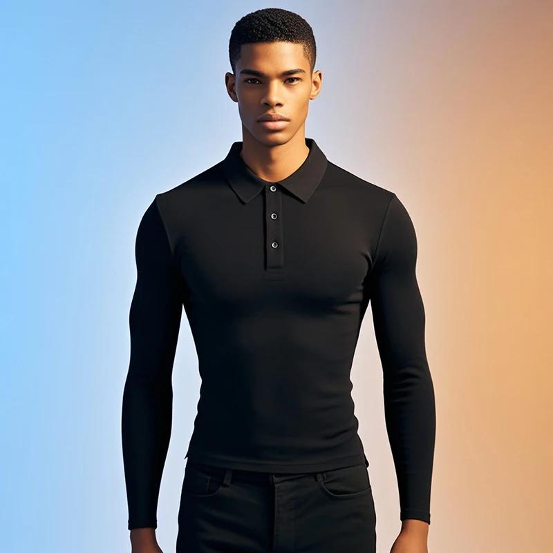 Chemises de golf à manches longues pour hommes Polos de sport Séchage rapide évacuant l'humidité Che