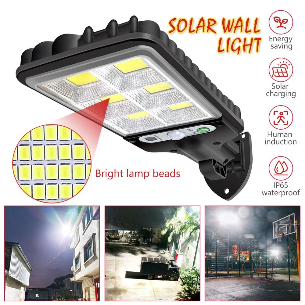Applique murale solaire extérieure à LED avec détecteur de mouvement, lampadaire d'inondation lumine