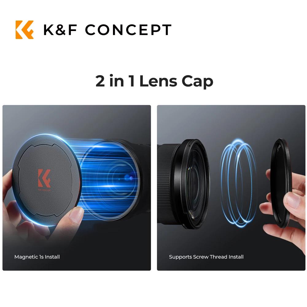 K & F Concept – capuchon d'objectif de caméra magnétique en métal, convient uniquement aux filtres m
