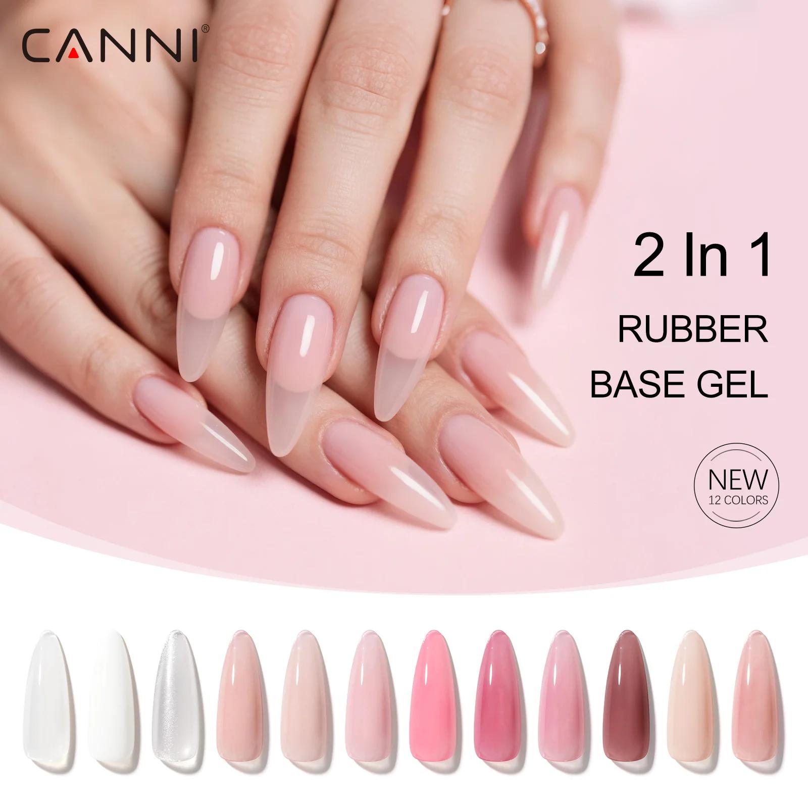 CANNI Gel de Base en caoutchouc 9ml 12 couleurs sans TPO/HEMA Base de constructeur souple tremper UV