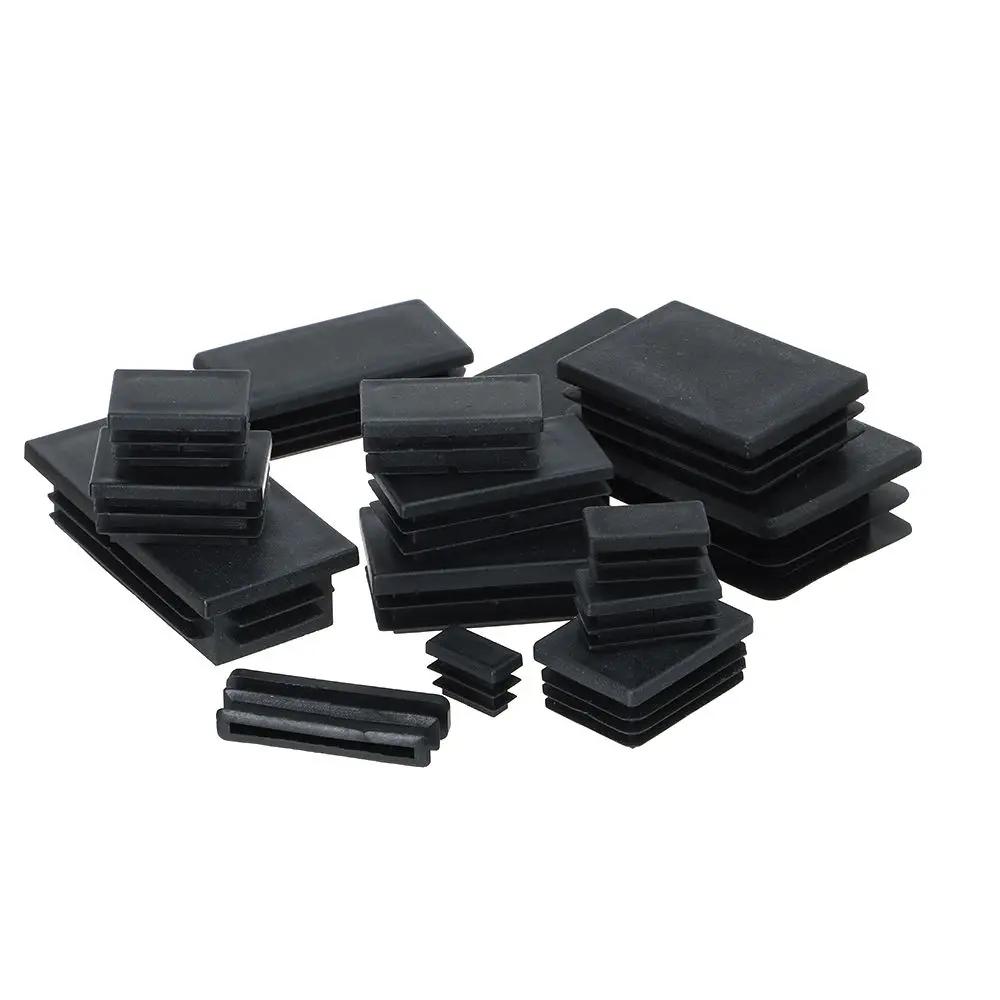 Pieds de chaise en plastique noir, couvre-pieds de protection des pieds, antidérapant, rectangulaire